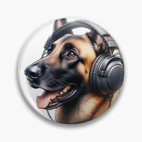 Item preview, Belgian Malinois Wearing Headphones designed and sold by TheAnimalZ00.