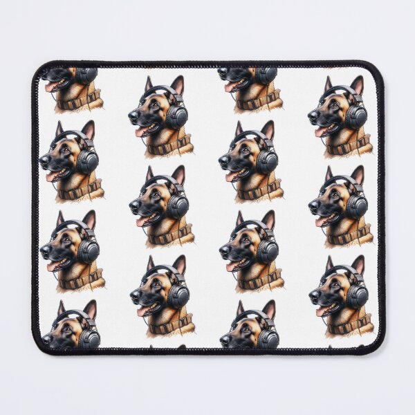 Item preview, Belgian Malinois Wearing Headphones designed and sold by TheAnimalZ00.