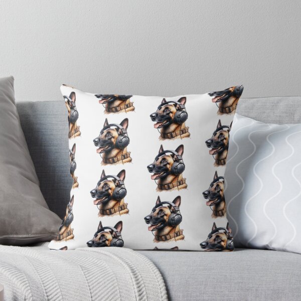 Item preview, Belgian Malinois Wearing Headphones designed and sold by TheAnimalZ00.