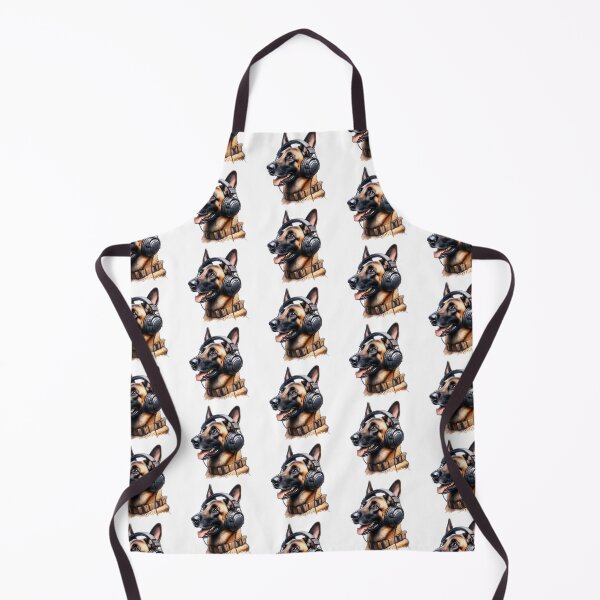 Item preview, Belgian Malinois Wearing Headphones designed and sold by TheAnimalZ00.