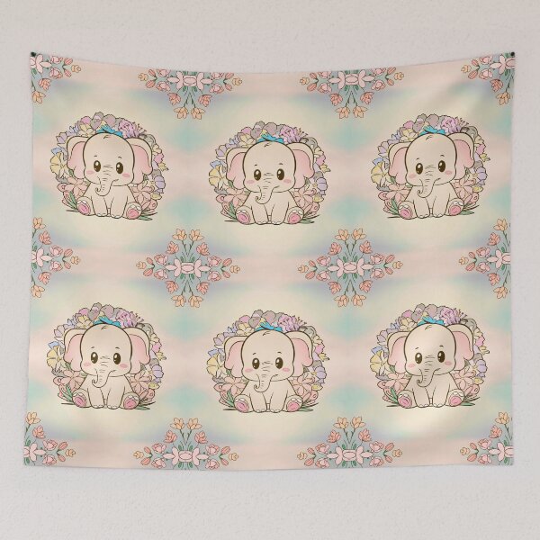 Item preview, Cute Elephant. Little elephant, colorful elephant, elephant drawing designed and sold by ElephantVibes.