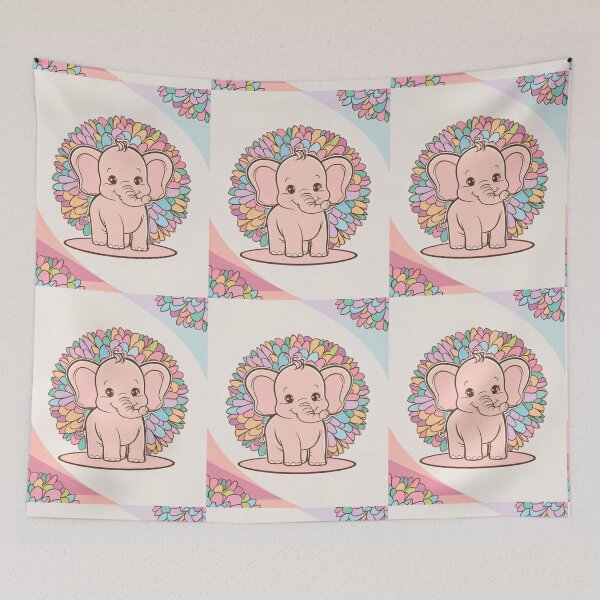 Item preview, Cute Elephant. Little elephant, colorful elephant, elephant drawing designed and sold by ElephantVibes.