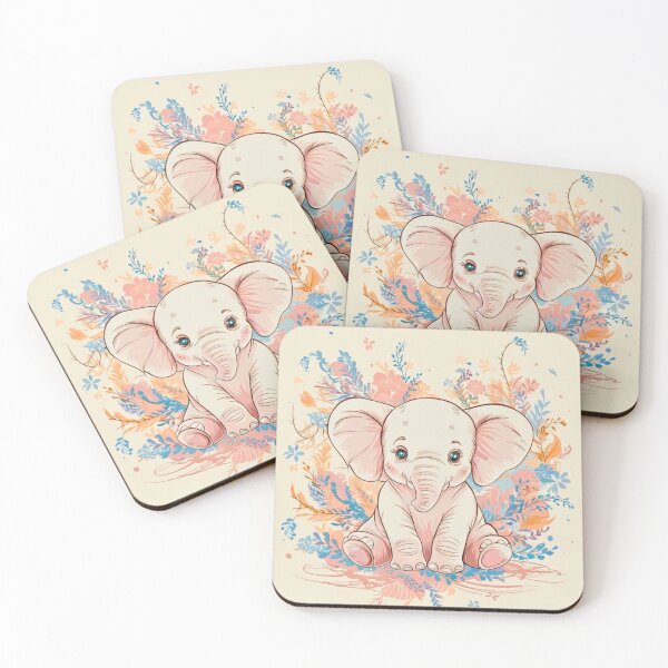 Item preview, Cute Elephant. Little elephant, colorful elephant, elephant drawing designed and sold by ElephantVibes.