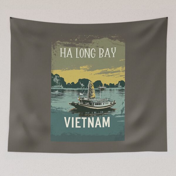 Item preview, A Vintage Travel Illustration of Ha Long Bay - Vietnam designed and sold by GoodOldVintage.