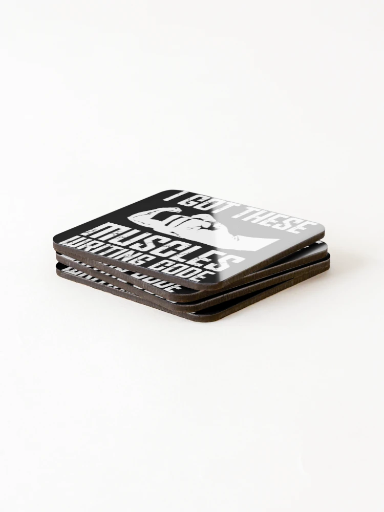 Thumbnail 4 of 5, Coasters (Set of 4), Funny Programming Programmer Muscles Coder Software Engineer designed and sold by farhanhafeez.