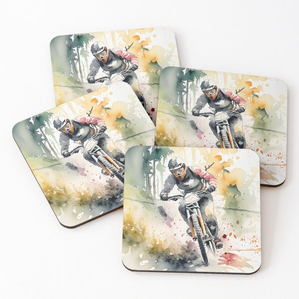Item preview, Cyclist, with vivid abstract color splashes suggesting swift movement and an adventurous spirit designed and sold by homydesign.