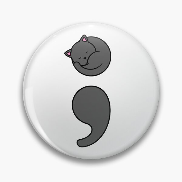 Item preview, Semicolon Cat • My Cat Gives Me Strength designed and sold by MannyShop.