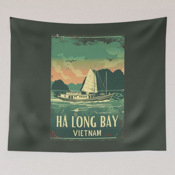 Item preview, A Vintage Travel Illustration of Ha Long Bay - Vietnam designed and sold by GoodOldVintage.