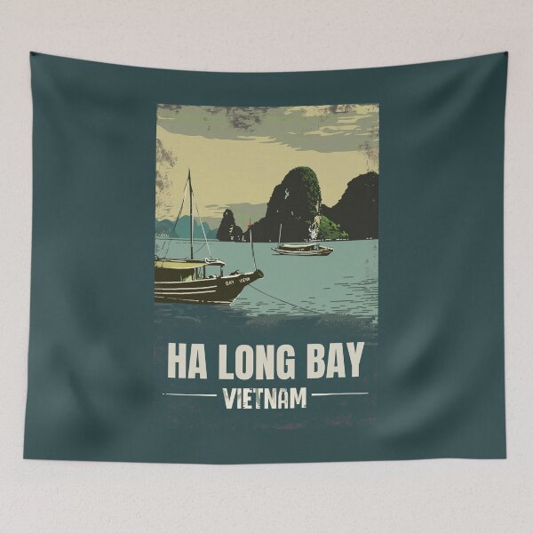 Item preview, A Vintage Travel Illustration of Ha Long Bay - Vietnam designed and sold by GoodOldVintage.