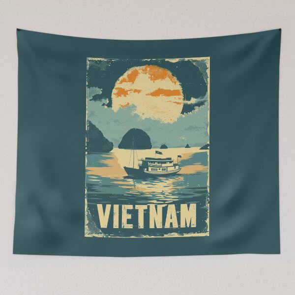 Item preview, A Vintage Travel Illustration of Ha Long Bay - Vietnam designed and sold by GoodOldVintage.
