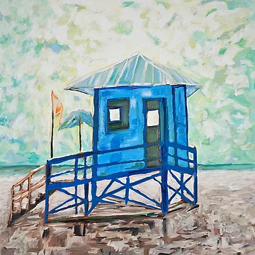 Artwork thumbnail, Blue Lifeguard Station by RudyYoder