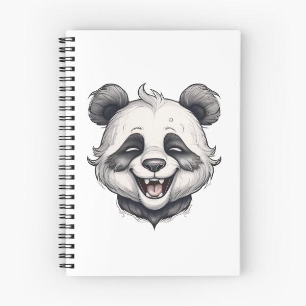 Item preview, Happy panda | Hardcover journals, posters, wall art, postcard etc for office, home, cafes or as a gift designed and sold by MnmlstcBy Meena.