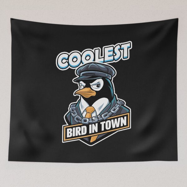 Item preview,  ''Coolest Bird in Town'' Funny Penguin Kawaii Cool T-Shirt designed and sold by Witty Shirts.