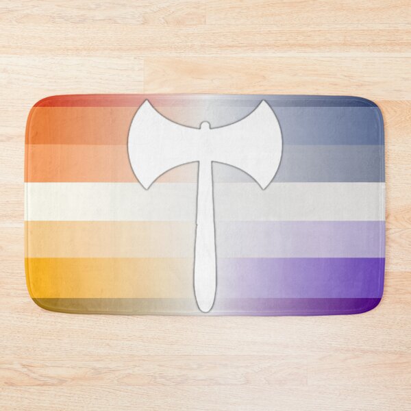 Item preview, BUTCH FLAG | orange & blue & axe (variant 3) designed and sold by VoltageStone.