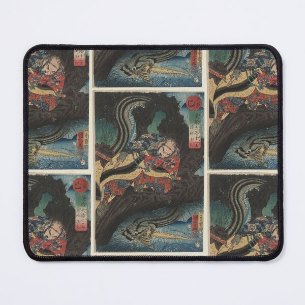 Item preview,  Utagawa Kuniyoshi  Snake (Mi)- Egara Heita, from the series Japanese Heroes for the Twelve Signs of the Zodiac (Eiyû Yamato jûnishi) designed and sold by TeeARTHY.