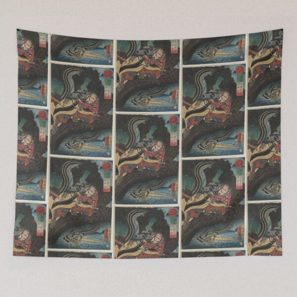 Item preview,  Utagawa Kuniyoshi  Snake (Mi)- Egara Heita, from the series Japanese Heroes for the Twelve Signs of the Zodiac (Eiyû Yamato jûnishi) designed and sold by TeeARTHY.