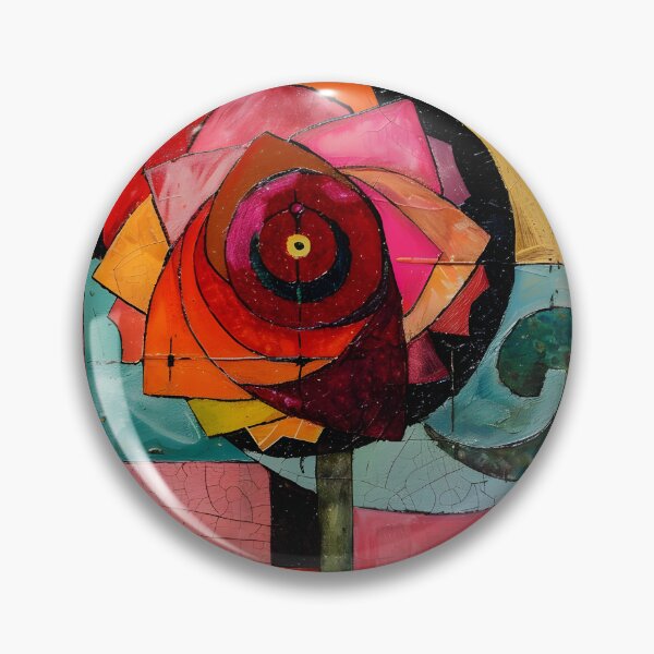 Item preview, Geometric Rose- Bold Brushstrokes, Vibrant Colors, and Dynamic Abstract Design AI Generated designed and sold by OlfactoART Studio.