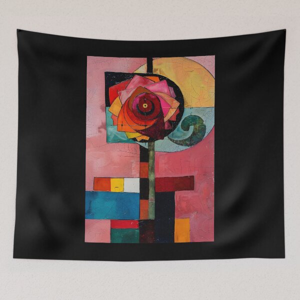 Item preview, Geometric Rose- Bold Brushstrokes, Vibrant Colors, and Dynamic Abstract Design AI Generated designed and sold by OlfactoART Studio.
