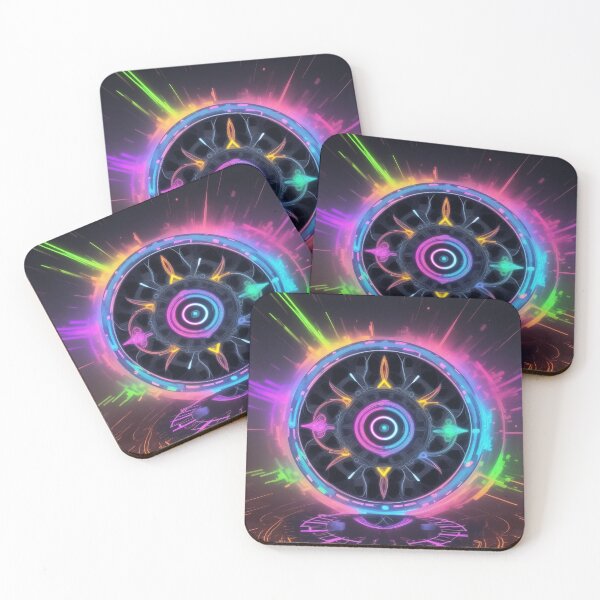 Item preview, Cosmic biological Chronos: Astral Timepieces in neon colors designed and sold by Carlos Gudino.