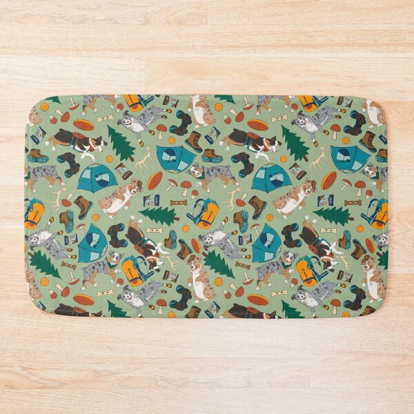 Item preview, Australian Shepherds Pattern - Adventure Aussies - Pacific Northwest Aussies - swamp green #a5ba92 designed and sold by EcoElsa.