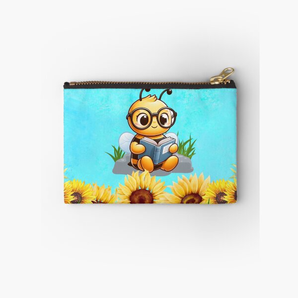 Item preview, Bee reading a book and sunflowers designed and sold by Fantacaroo Designs.