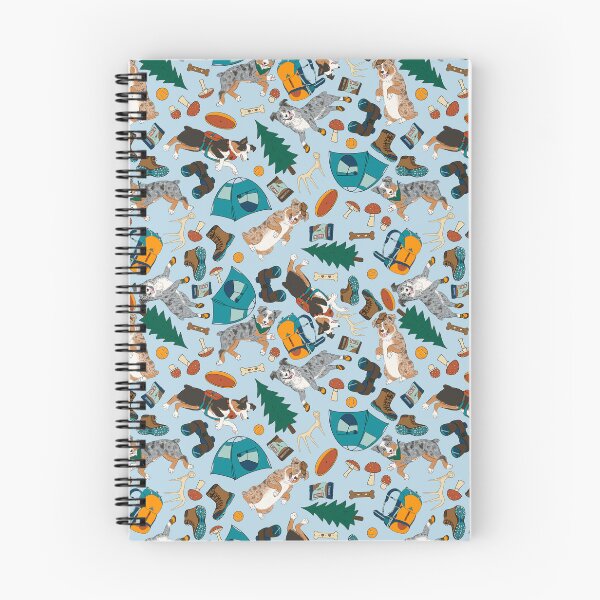 Item preview, Australian Shepherds Pattern - Adventure Aussies - Pacific Northwest Aussies - light sky blue #b8d6e4 designed and sold by EcoElsa.