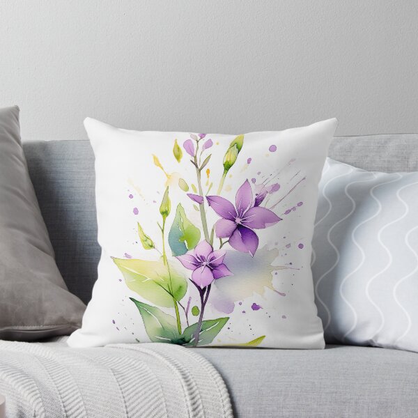 Item preview, Elegant watercolor artwork of purple blooms and verdant foliage, embodying artistic vibrancy designed and sold by homydesign.