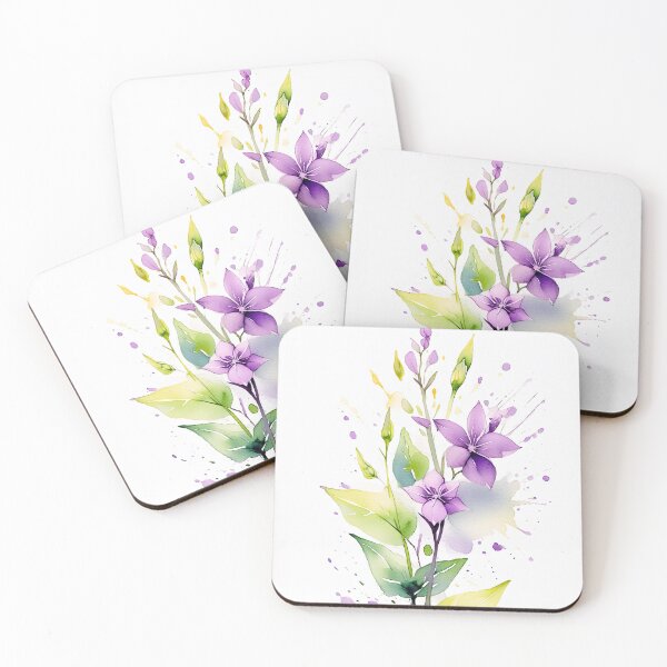Item preview, Elegant watercolor artwork of purple blooms and verdant foliage, embodying artistic vibrancy designed and sold by homydesign.