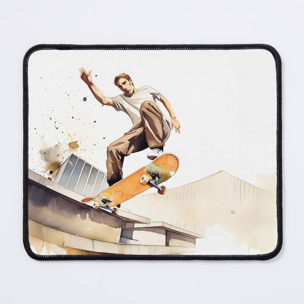 Item preview, Dynamic illustration of a mid-air skateboard trick. Vibrant colors and urban style evoke energy and motion. Generative Ai. designed and sold by homydesign.