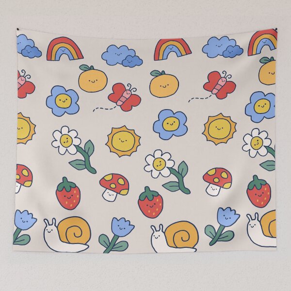 Item preview, Colorful Cute Childrens Doodle Pattern designed and sold by LMStudioDesigns.