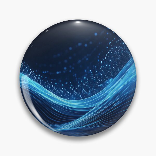 Item preview, Flowing blue waves of energy and particles on a dark background designed and sold by homydesign.