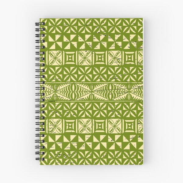 Item preview, Ngatu Tokelau Feletoa Manulua Tongan Traditional Polynesian Green Pattern designed and sold by InkKiai.
