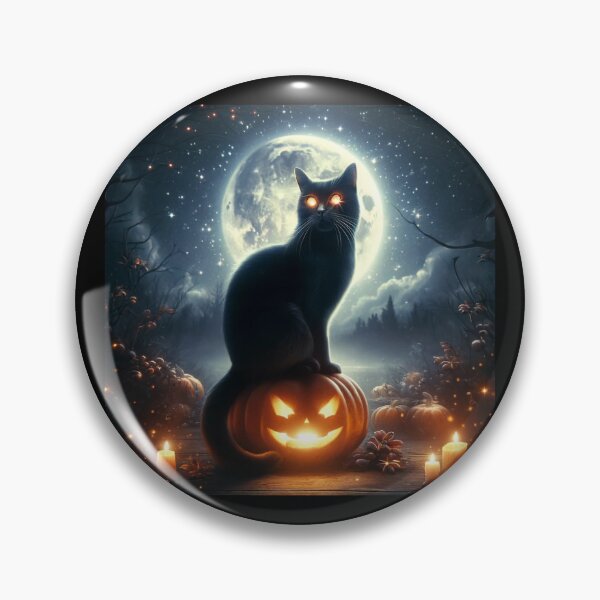 Item preview, Black Cat and Full Moon designed and sold by Estamp-you.