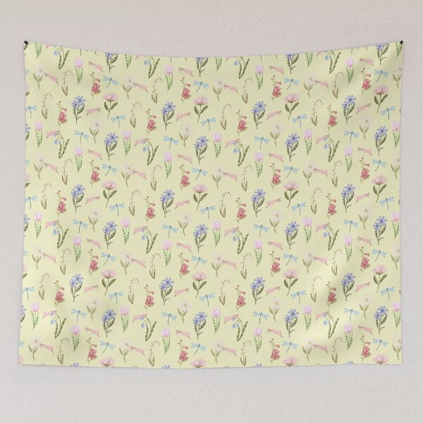 Item preview, Pink and blue dragonfly seamless pattern designed and sold by pinkyfish1010.