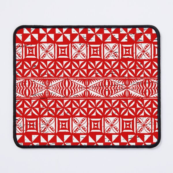Item preview, Ngatu Tokelau Feletoa Manulua Tongan Traditional Polynesian Red Pattern designed and sold by InkKiai.