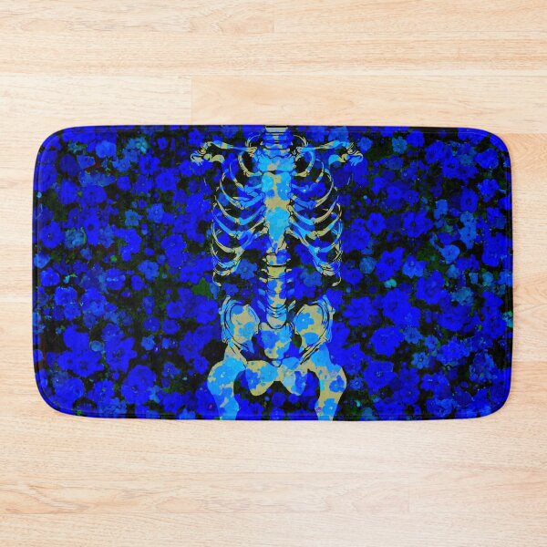 Item preview, Blue flower pattern with skeleton  designed and sold by SueKnox.