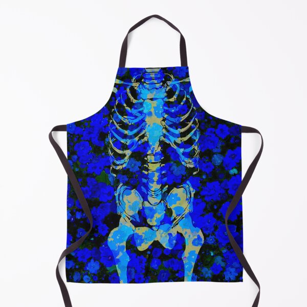 Item preview, Blue flower pattern with skeleton designed and sold by SueKnox.