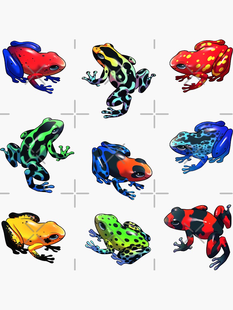 Thumbnail 3 of 3, Sticker, Dart Frogs (Assorted) designed and sold by feralfane.