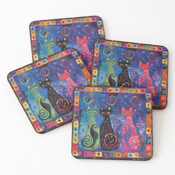 Item preview, Abstract whimsical fancy cat print designed and sold by dcrc.