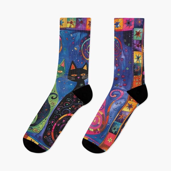 Item preview, Abstract whimsical fancy cat print designed and sold by dcrc.