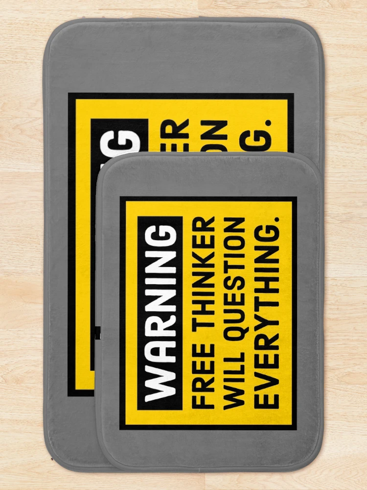 Thumbnail 5 of 6, Bath Mat, Freethinker will question everything designed and sold by Rachel the Artist .