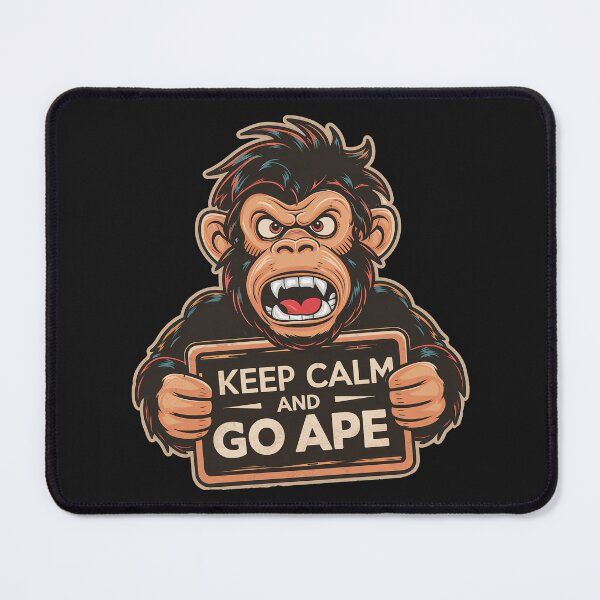 Item preview, ''Keep Calm and Go Ape'' Funny Angry Ape T-Shirt designed and sold by Witty Shirts.