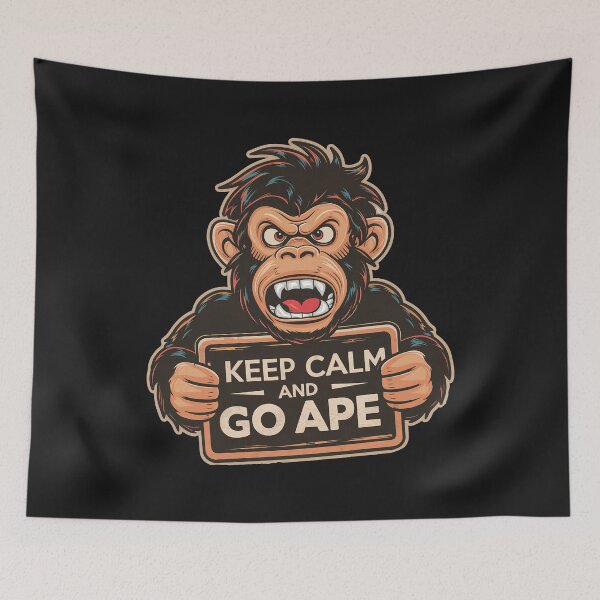 Item preview, ''Keep Calm and Go Ape'' Funny Angry Ape  T-Shirt designed and sold by Witty Shirts.