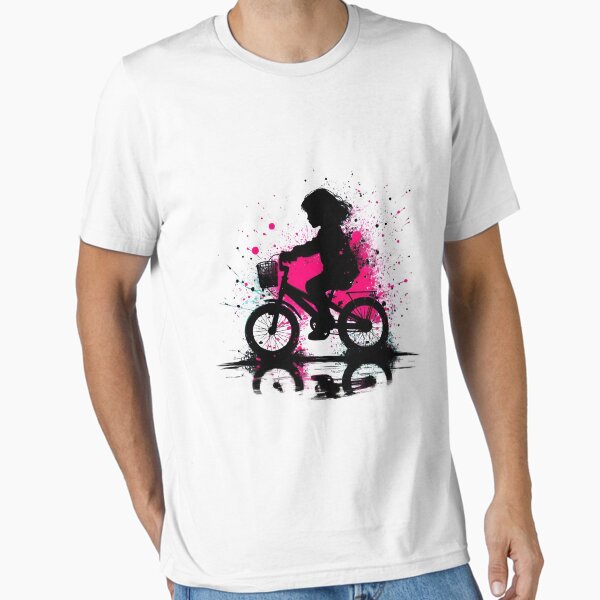 Item preview, Riding Bicycle Pink Splash Color Art Kids designed and sold by Splashes of Fun ..