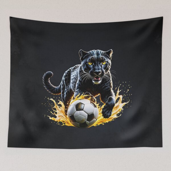 Item preview, Black leopard playing with a soccer. designed and sold by nicky2342.