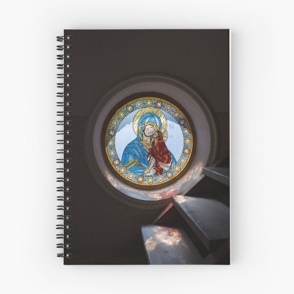 Item preview, Glorious Stained Glass Window with Virgin Mary Holding Baby Jesus designed and sold by Georgia Mizuleva.