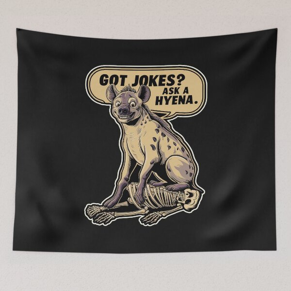 Item preview, ''Got Jokes? Ask a Hyena'' Funny Hyena Kawaii Humor T-Shirt designed and sold by Witty Shirts.