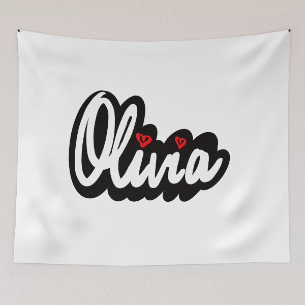 Item preview, Olivia popular girls name in cursive white lettering. Personalized personalised customized name Olivia designed and sold by Artonmytee.
