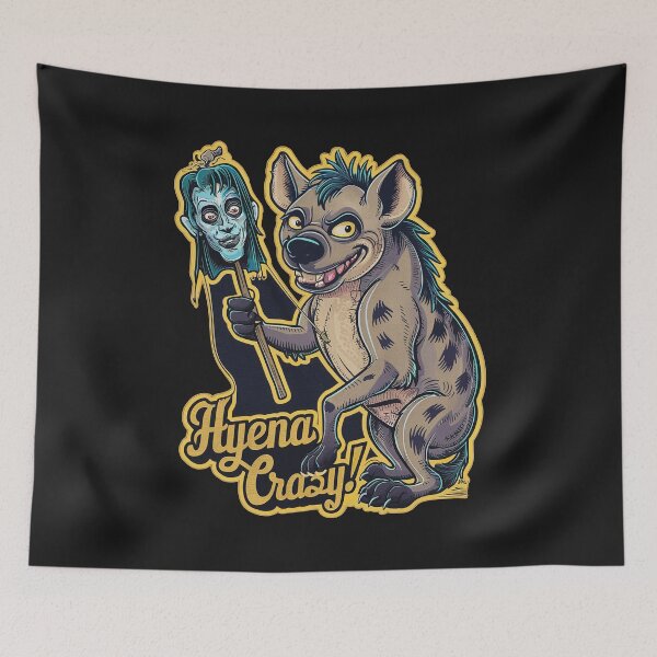 Item preview, Vintage ''Hyena Crazy!'' Funny Hyena Sarcasm Kawaii Humor T-Shirt designed and sold by Witty Shirts.