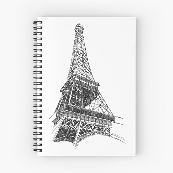Item preview, Eiffel Tower Paris hand drawing architecture black and white monochrome sketch architectural drawing designed and sold by junyangcaidraw.